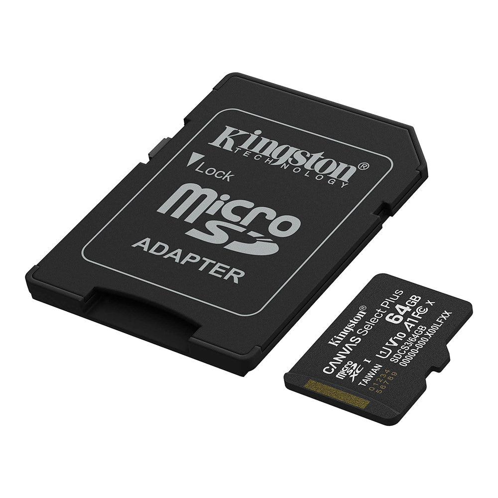 ميمورى كارد كينجستون 64 جيجابايت Canvas Select Plus SDCS3 Class 10 Micro SD