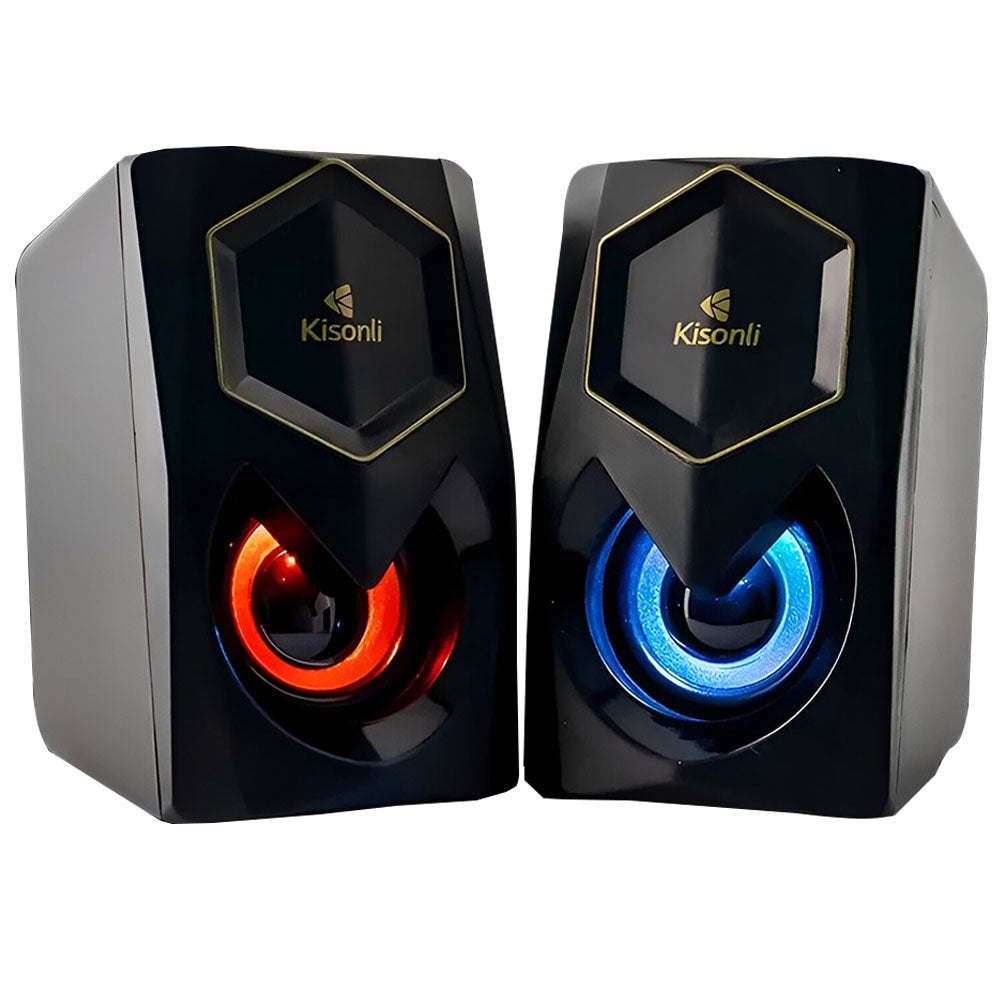 Kisonli L-1020 RGB Speaker 2.0 - Black x Gold