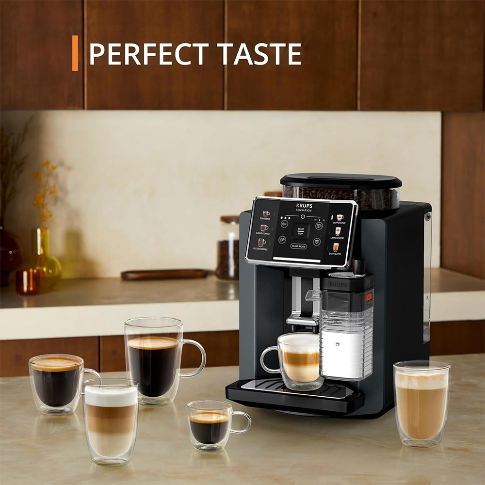 Krups Sensation Milk Automatic Espresso Coffee Maker EA912B10 1450W - Black