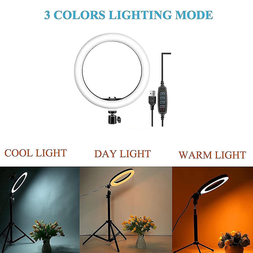 LJJ-33 LED Selfie Ring Light 33cm With Phone Holder
