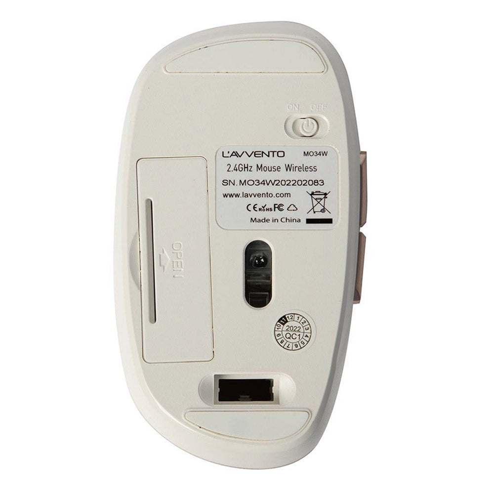 ماوس لافينتو  لاسلكي 1600 نقطة فى البوصة MO34W - ابيض