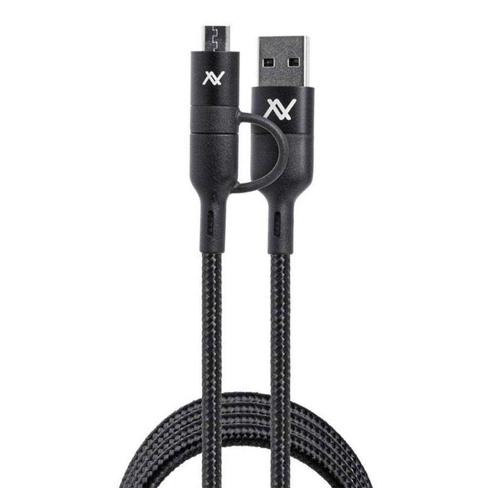 كابل شاحن موبايل لافينتو 4 في 1 تايب سي بمنفذ تايب سي + يو اس بي + ميكرو 1 متر 22.5 وات شحن سريع