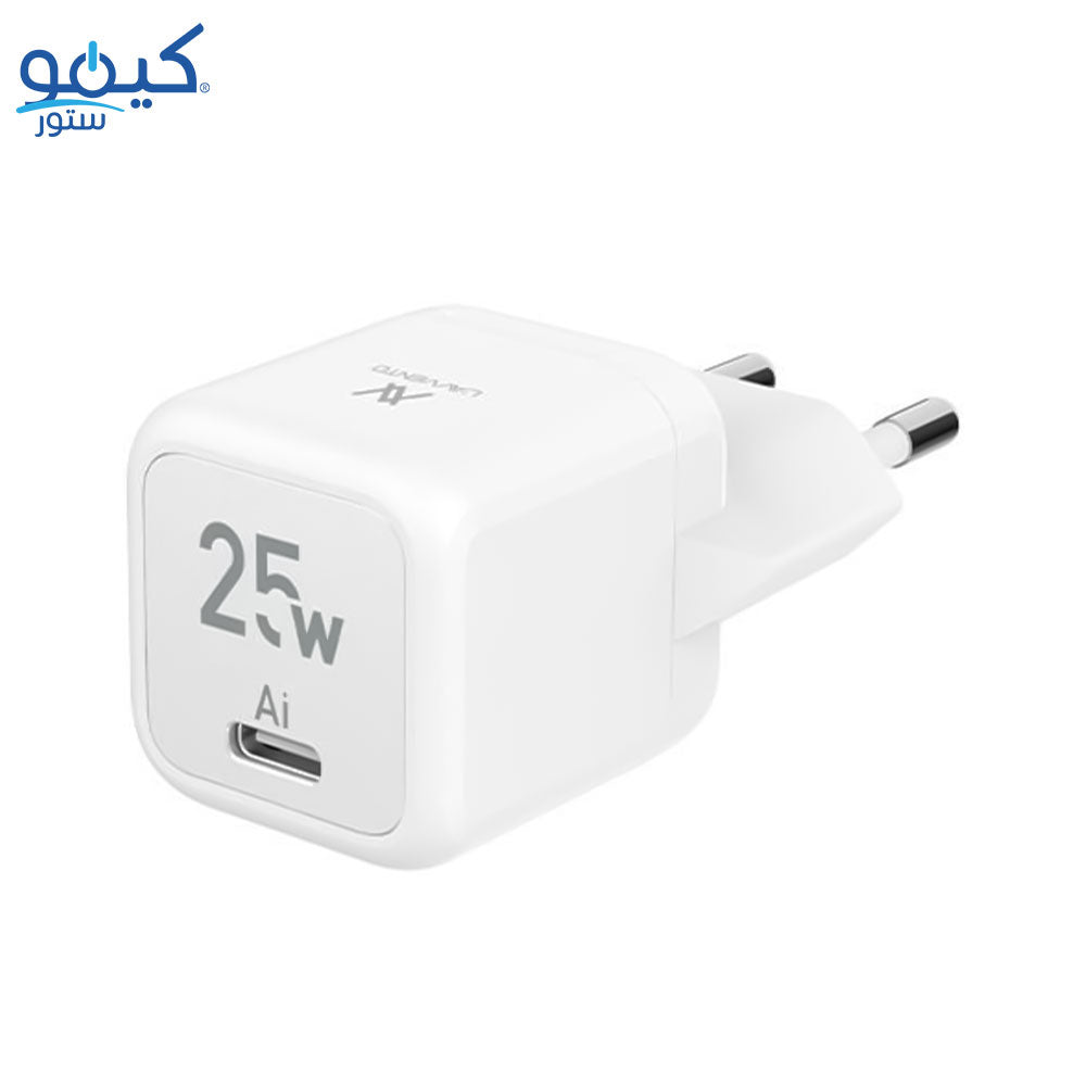 Lavvento MP535 Mini GaN Wall Charger Type-C + Type-C Cable 25W Fast Charging - White
