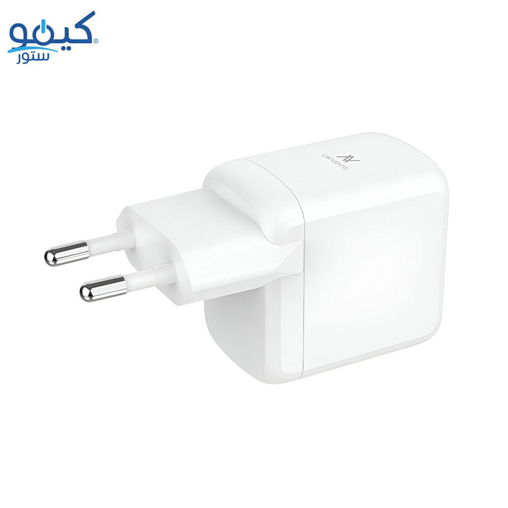 Lavvento MP545 Mini GaN Wall Charger Type-C + Type-C Cable 45W Fast Charging - White