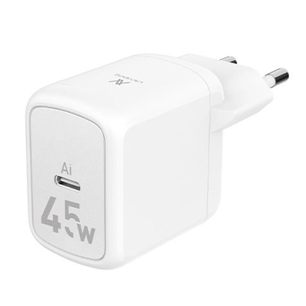 Lavvento MP545 Mini GaN Wall Charger Type-C + Type-C Cable 45W Fast Charging - White