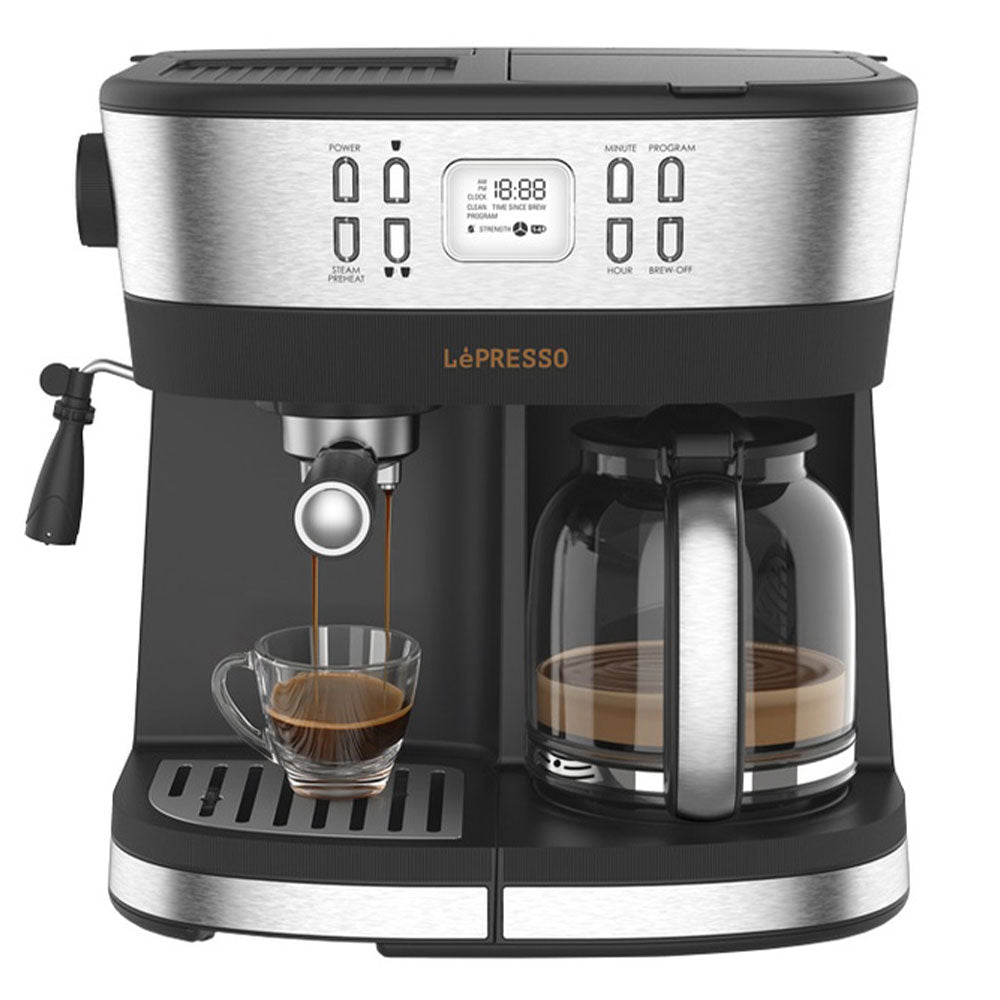 LePresso Dual Brew Drip Coffee & Espresso Maker LPCFFM0002-BK 2015W