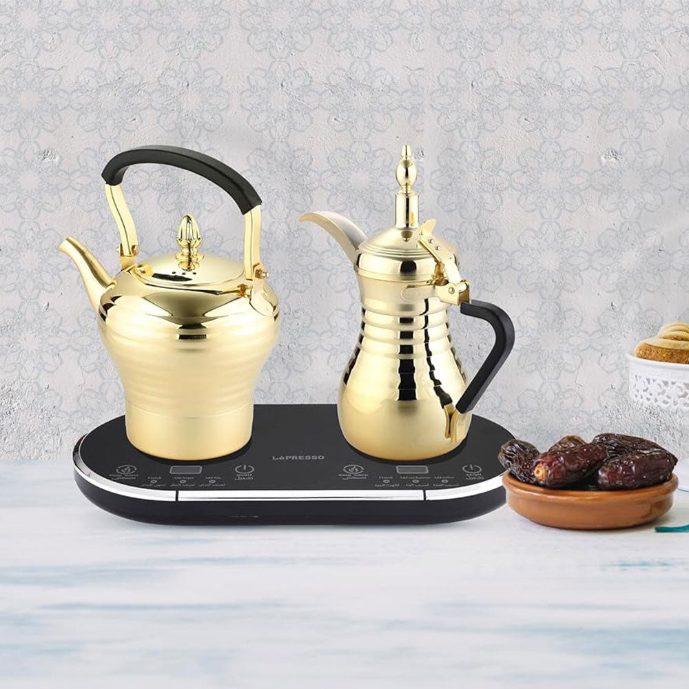 LePresso Dual Pot Arabic Coffee & Tea Kettle With Heat Milk