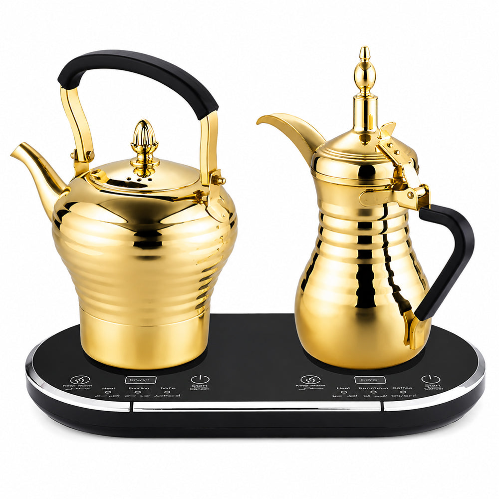 LePresso Dual Pot Arabic Coffee & Tea Kettle With Heat Milk Dallah LPARCTMGD 1600W