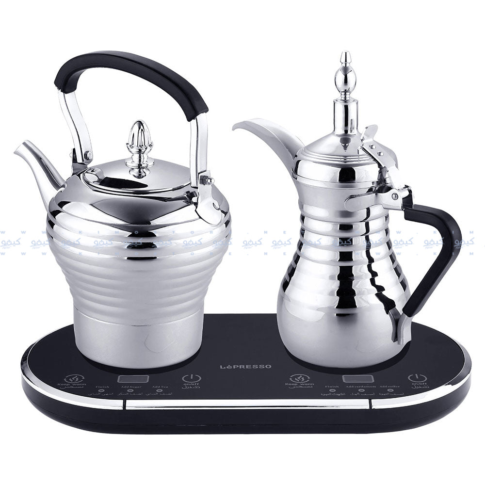 LePresso Dual Pot Arabic Coffee & Tea Kettle With Heat Milk Dallah LPARCTMSL 1600W