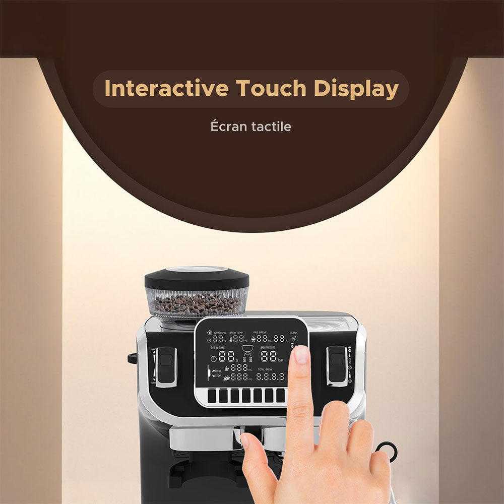 ماكينة قهوة الإسبريسو ليبريسو مع مطحنة 1450 وات LPECMLDBK