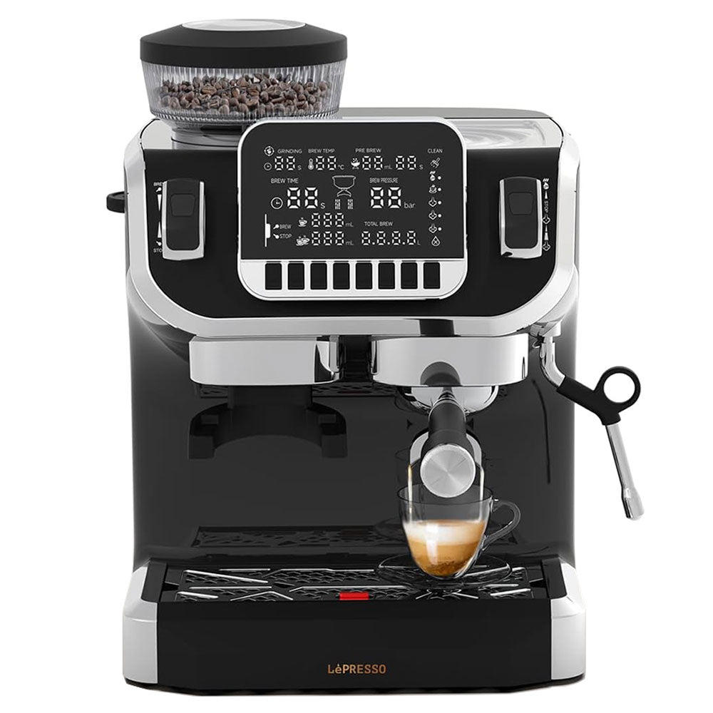 LePresso Espresso Coffee Maker With Bean Grinder LPECMLDBK 1450W - Black