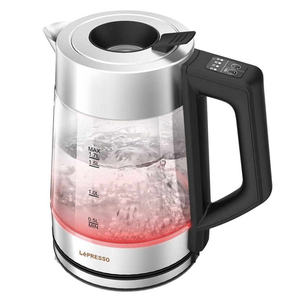 LePresso Illuminated Glass Kettle Multi-Temperature LPCFFM0008-BK 1.7L 2200W