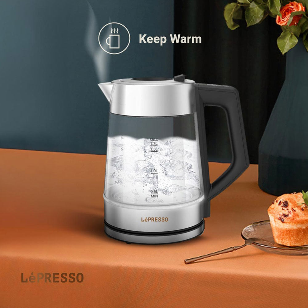 Illuminated Glass Kettle Multi-Temperature LPCFFM0008-BK 1.7L 2200W - Black