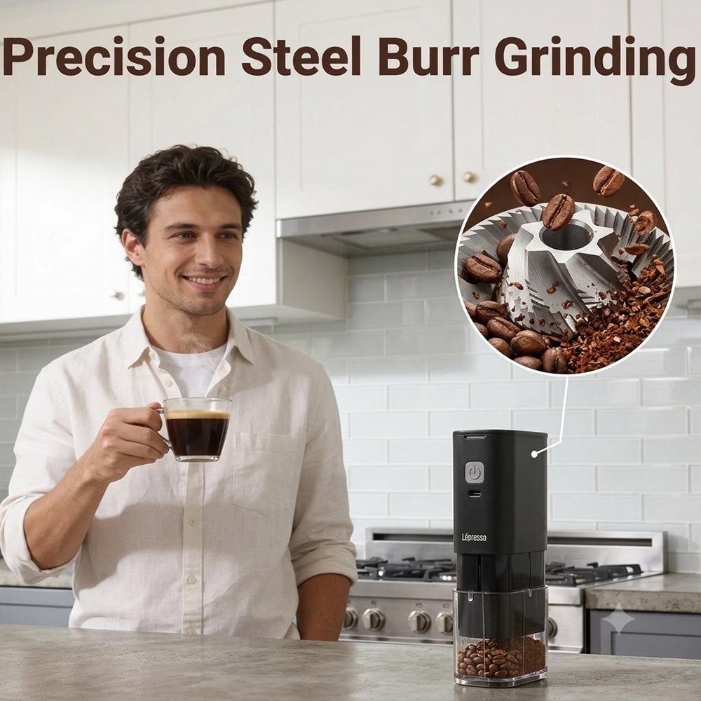 LePresso JetGrind Rechargeable Coffee Bean Grinder LPCFFJG0032BK 33.6W