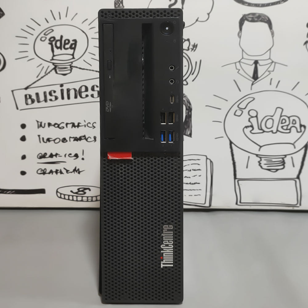 كمبيوتر تاور لينوفو ThinkCentre M720s (انتل كور i5-8500 - رام 8 جيجابايت DDR4 - بدون هارد - انتل UHD جرافيكس - DVD RW) استعمال خارج