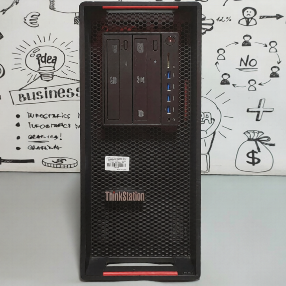كمبيوتر ورك ستيشن لينوفو ThinkStation P710 (2x CPU انتل زيون E5-2640 V3 - رام 16 جيجابايت DDR4 - بدون هارد - بدون كارت شاشة) استعمال خارج