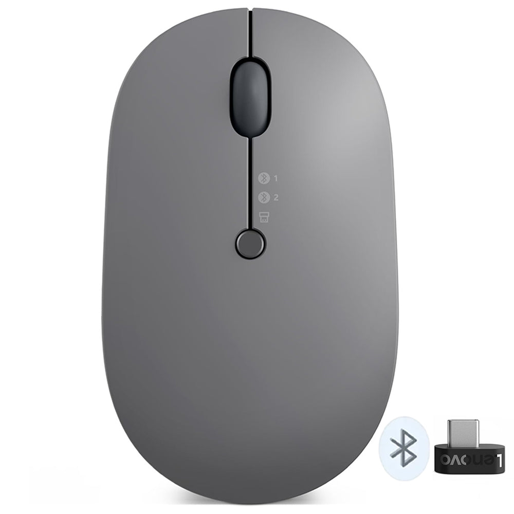 ماوس لينوفو لاسلكي بلوتوث قابل للشحن 2400 نقطة فى البوصة Go Triple Mode - رمادي داكن