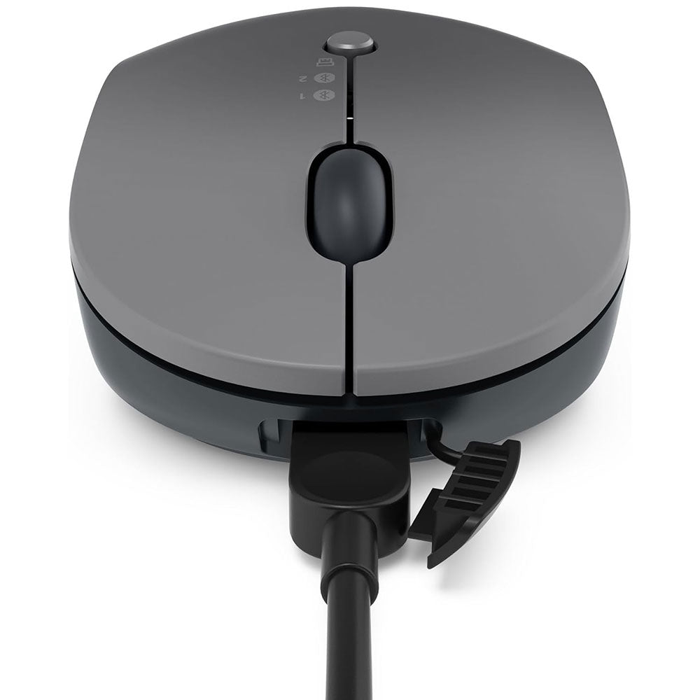 ماوس لينوفو لاسلكي بلوتوث قابل  للشحن  2400 نقطة فى البوصة Go Triple Mode - رمادي داكن