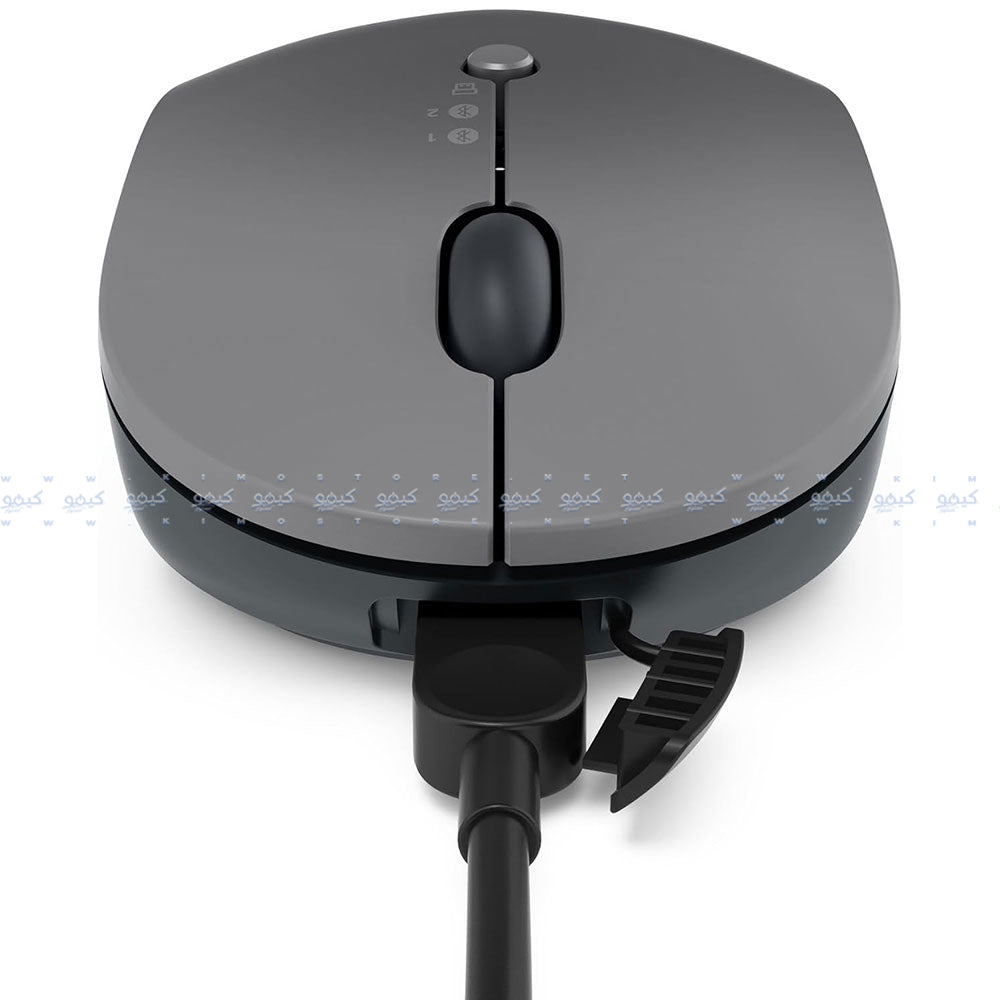 ماوس لينوفو لاسلكي 2400 نقطة فى البوصة Type-C Go - رمادي داكن