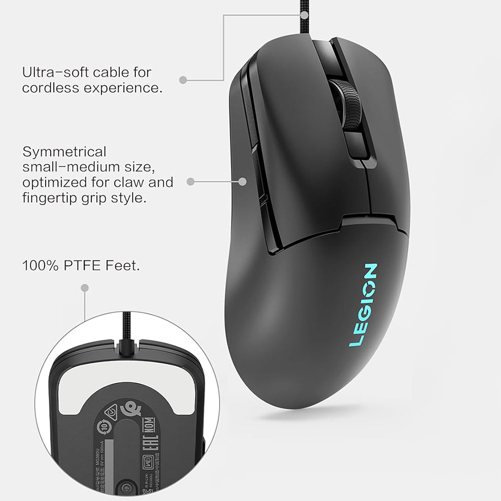 Lenovo Legion M300s Wired RGB Gaming Mouse 8000Dpi - Shadow Black