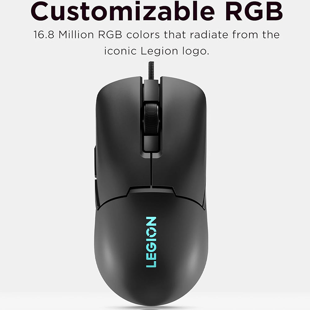 Lenovo Legion M300s Wired RGB Gaming Mouse 8000Dpi - Shadow Black