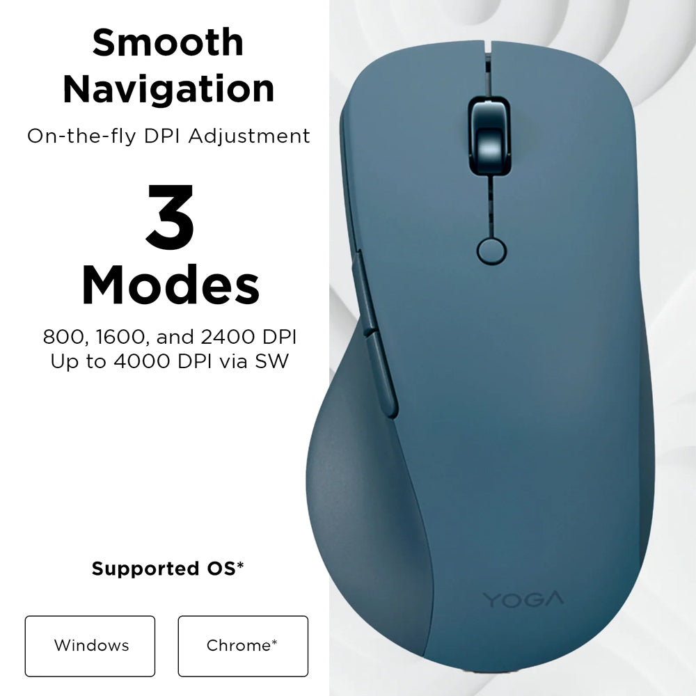 ماوس لينوفو بلوتوث 4000 نقطة فى البوصة Yoga Pro - أزرق مخضر