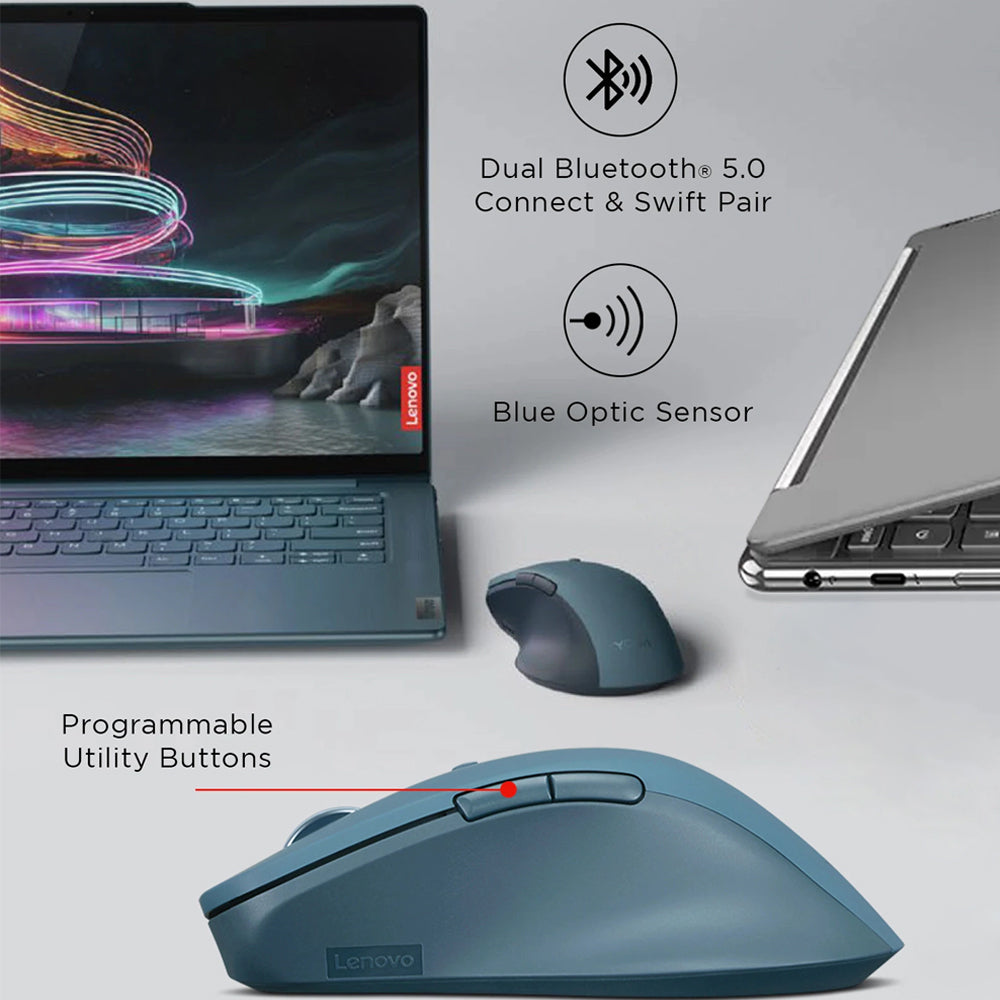 ماوس لينوفو بلوتوث 4000 نقطة فى البوصة Yoga Pro - أزرق مخضر
