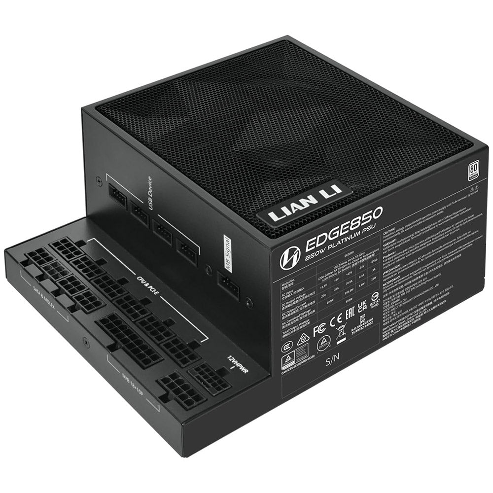 Lian Li Edge Full Modular 850W 80 PLUS Platinum Certified Power Supply - Black