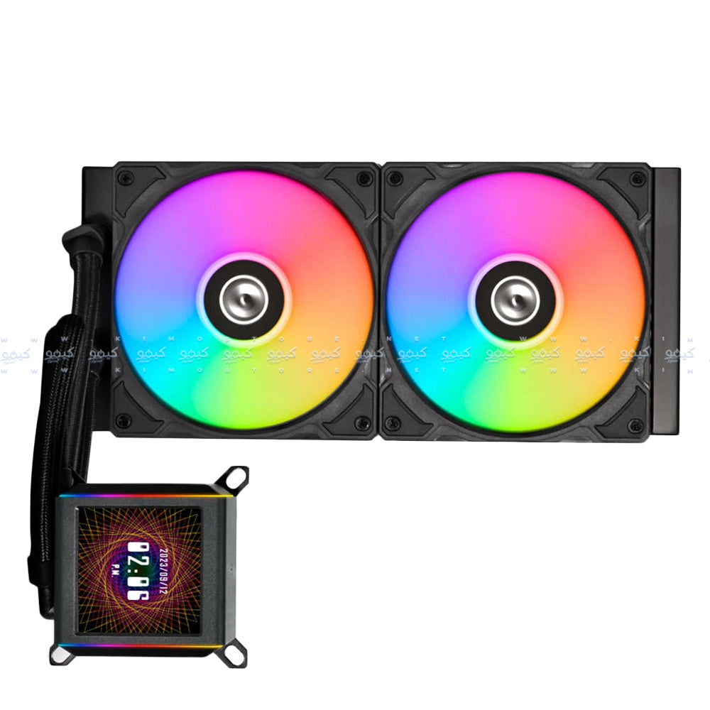 نظام تبريد مائي للبروسيسور ليان لي 280 ملم Galahad II LCD ARGB AIO - أسود