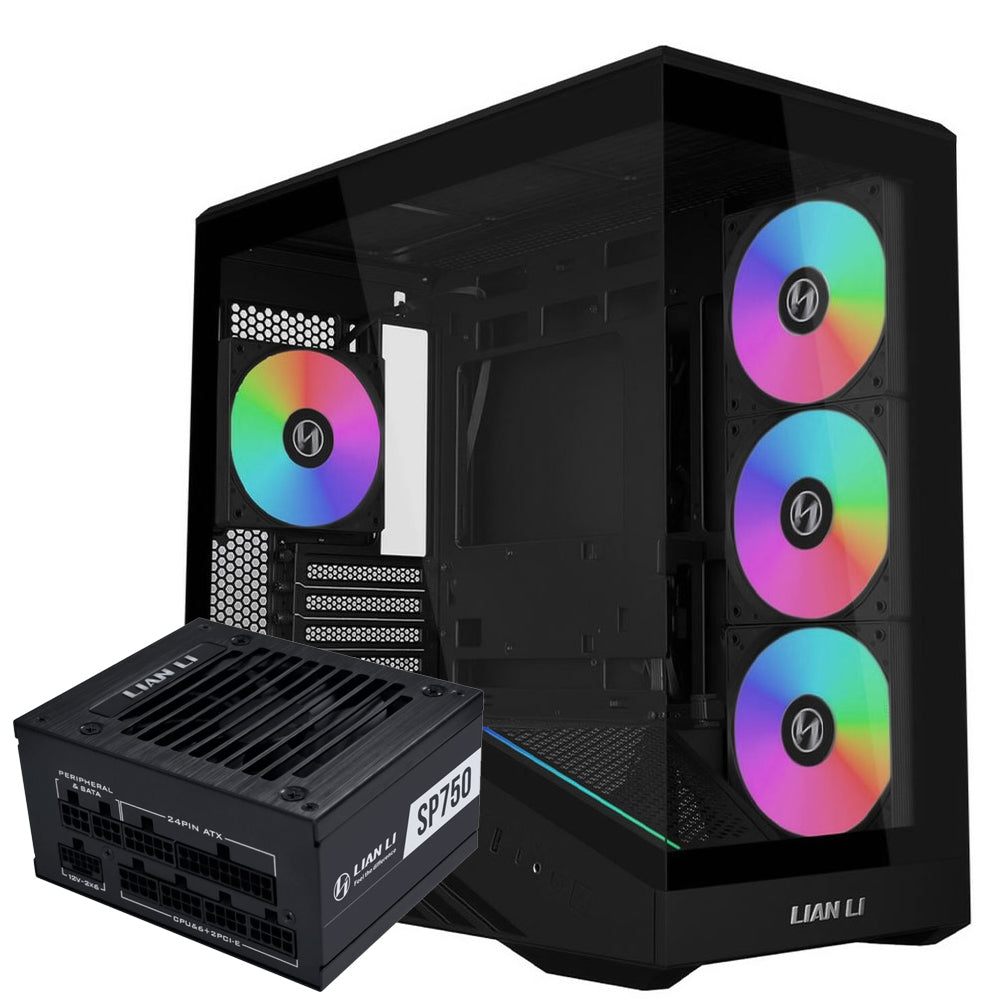 Lian Li Vector V100R Mini ARGB Gaming Mid Tower Case + SR750 80 Plus Gold Power Supply 750W