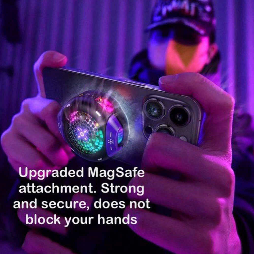 Lisen 2E575 Rechargeable Magnetic RGB Cooling Fan With Mobile Game Finger Sleeve