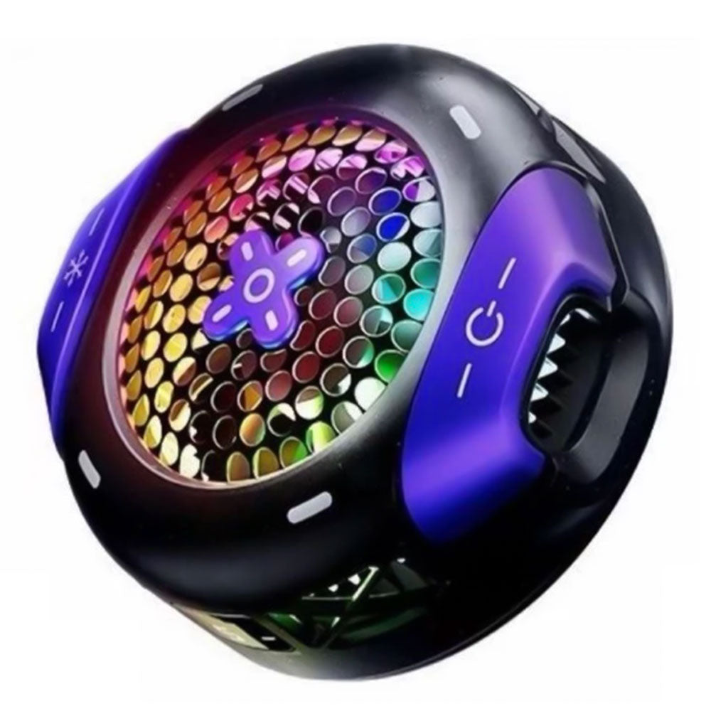 Lisen 2E575 Rechargeable Magnetic RGB Cooling Fan With Mobile Game Finger Sleeve