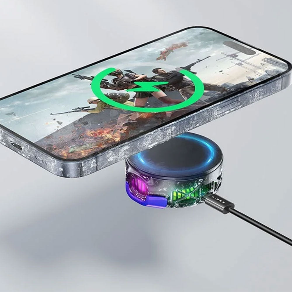 Lisen 2E575 Rechargeable Magnetic RGB Cooling Fan