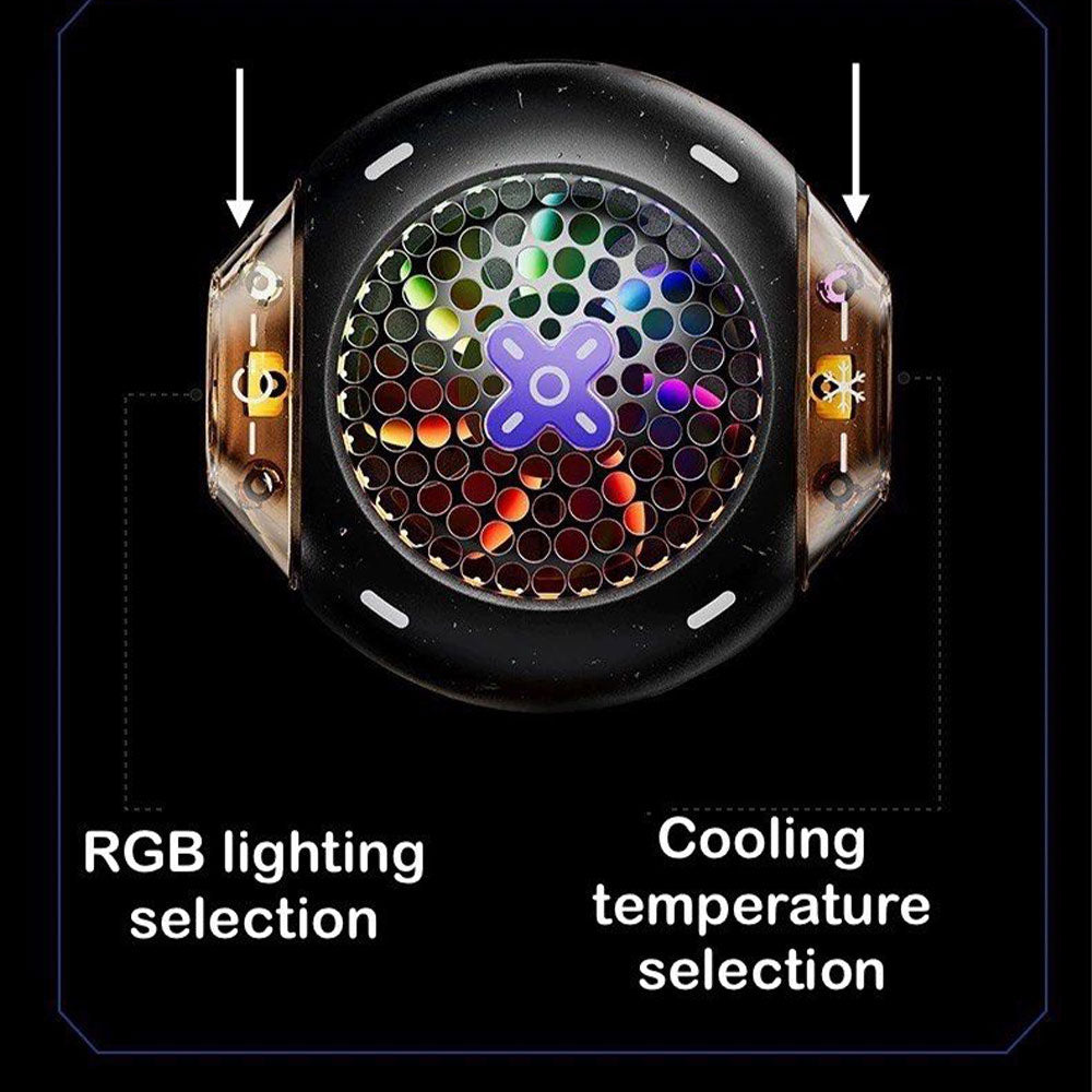 مروحة تبريد مغناطسية ليسين قابله للشحن RGB مع اكمام اصابع لالعاب الموبايل 2E575