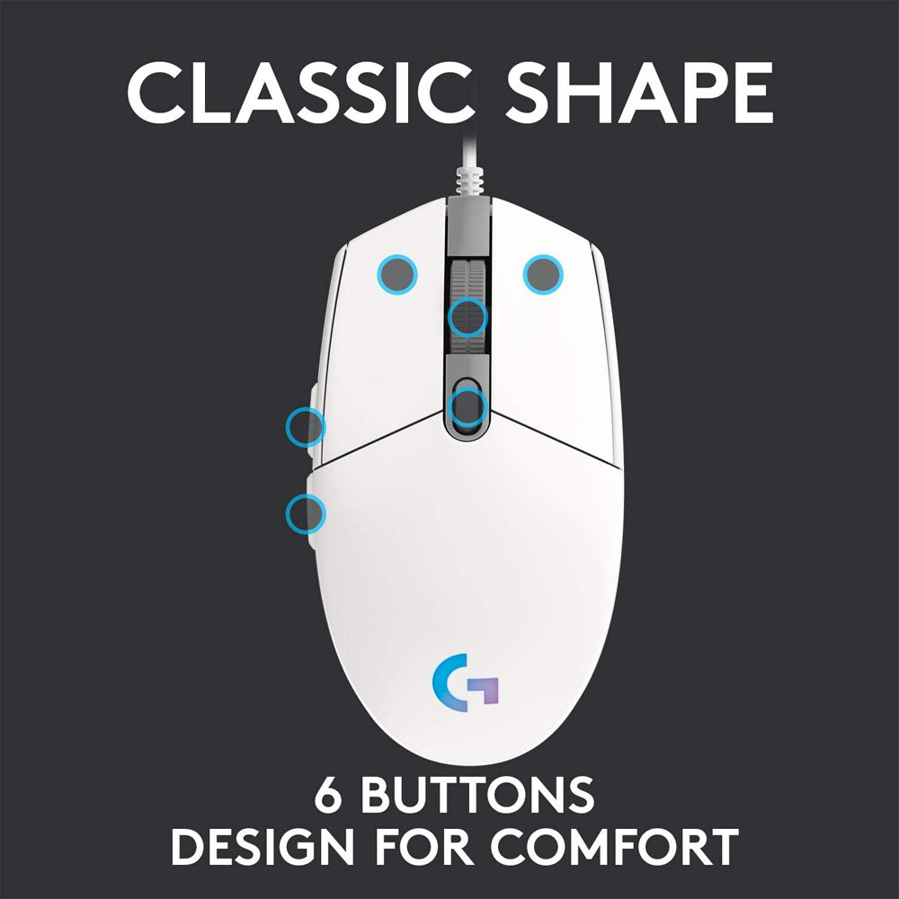 Logitech G102 Lightsync Wired Gaming Mouse 8000Dpi