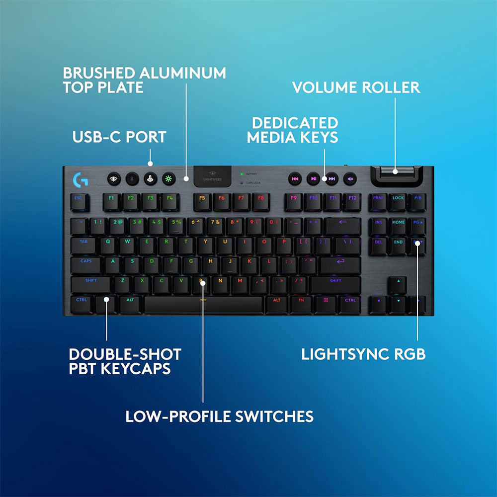 Logitech G915 X Lightspeed TKL Tactile Switch Bluetooth Wireless & Wired RGB Gaming Keyboard English