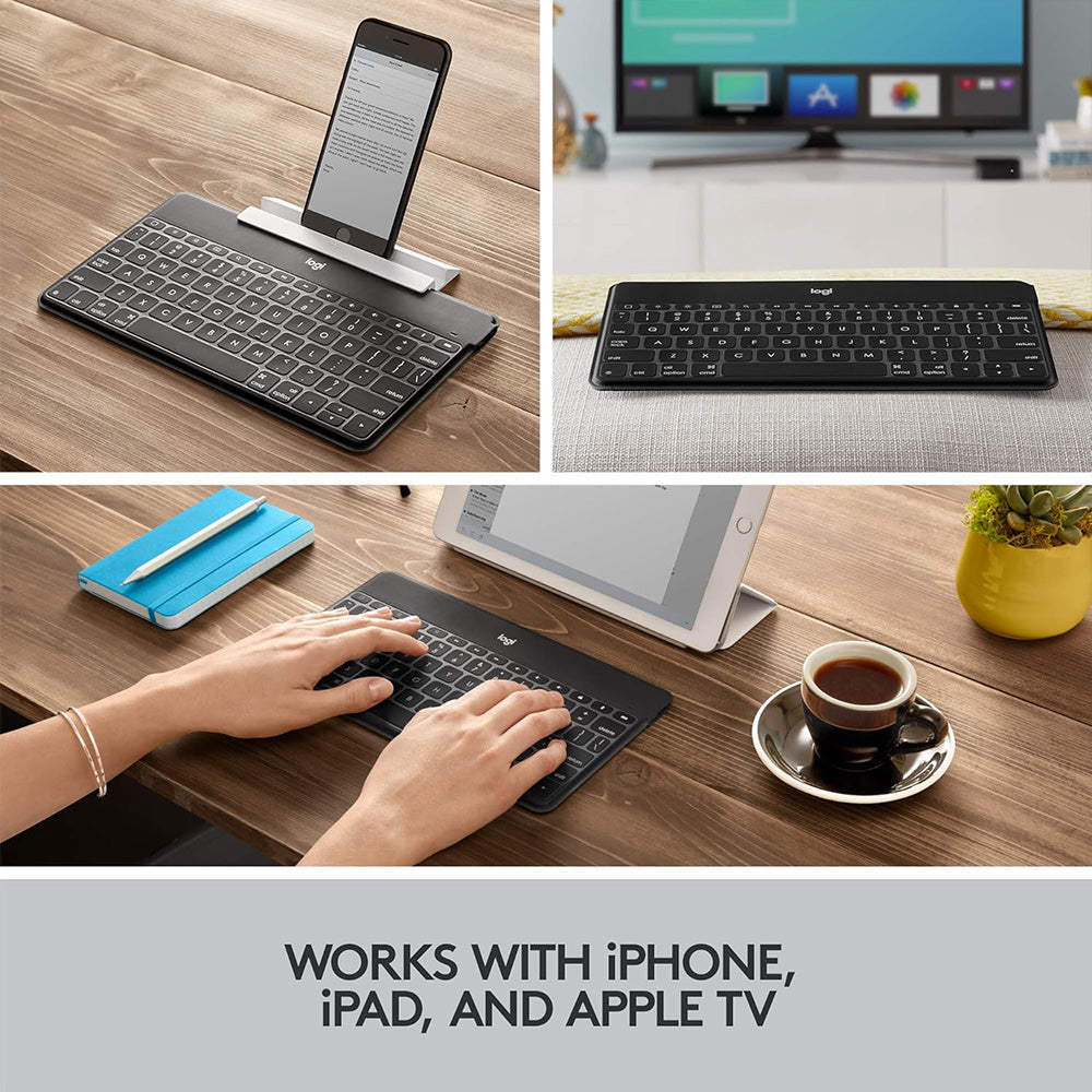 Logitech Keys To Go Slim Rechargeable Dual Mode Bluetooth Wireless Keyboard English