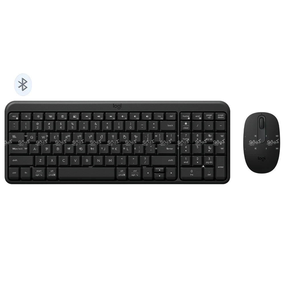 كيبورد + ماوس لوجيتك لاسلكي بلوتوث كومبو إنجليزي وعربي MK250 - جرافيت
