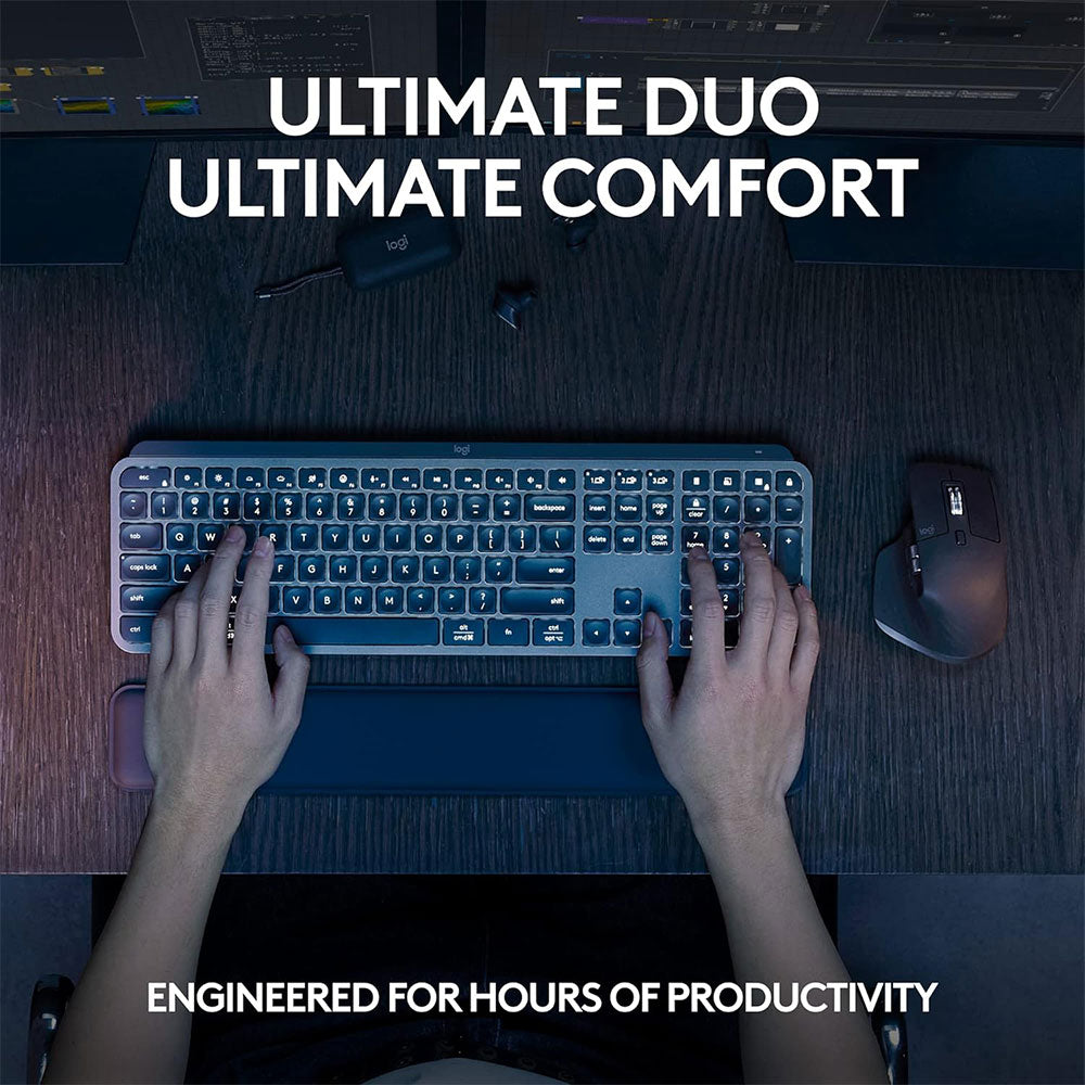 Logitech MX Keys S Bluetooth Wireless Keyboard + Mouse + Palm