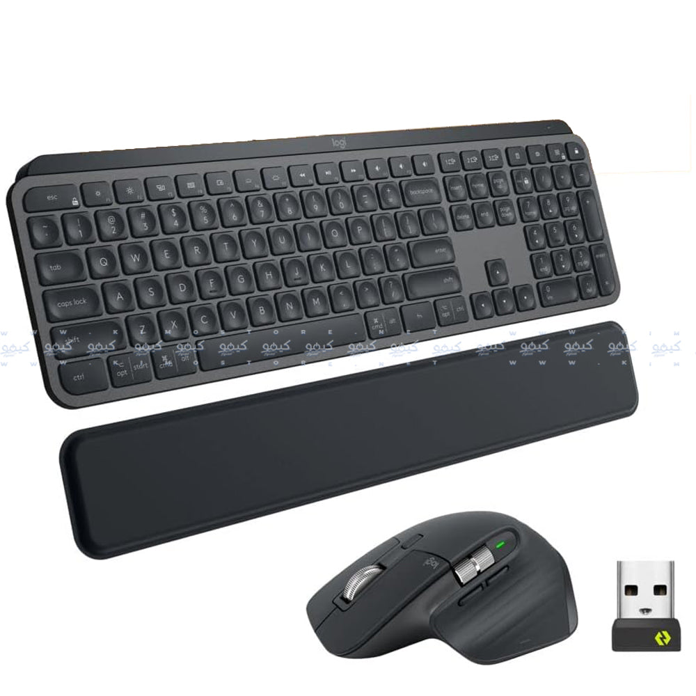 كيبورد + ماوس + مسند لليد لوجيتك لاسلكي بلوتوث كومبو إنجليزي وعربي MX Keys S - جرافيت
