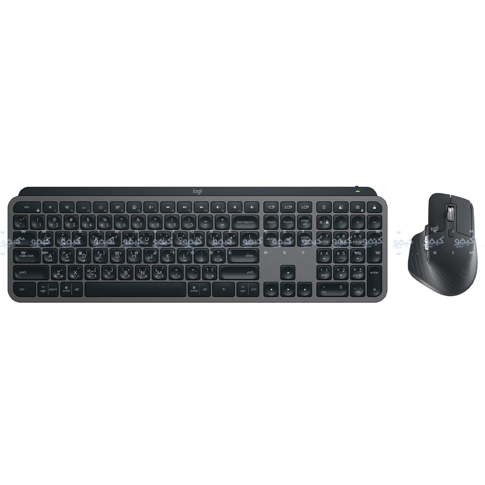 كيبورد + ماوس + مسند لليد لوجيتك لاسلكي بلوتوث كومبو إنجليزي وعربي MX Keys S - جرافيت