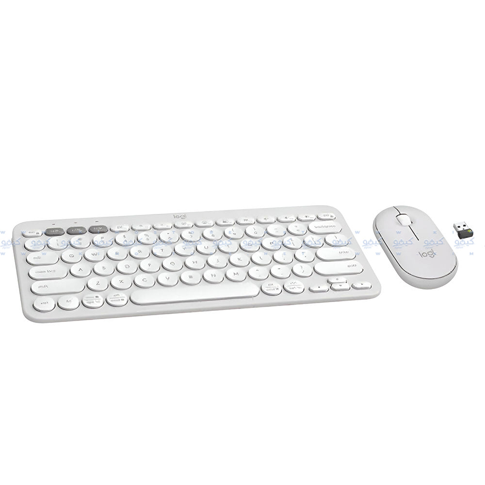 كيبورد + ماوس لوجيتك لاسلكي بلوتوث كومبو إنجليزي وعربي Pebble 2 Combo