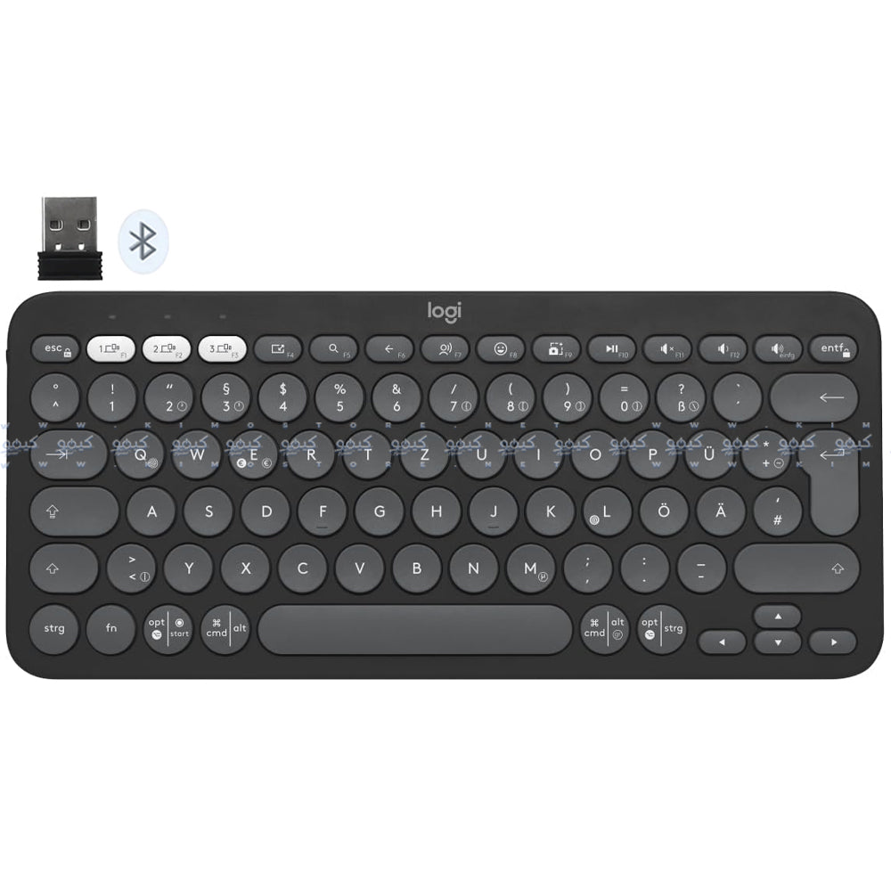 Logitech Pebble Keys 2 K380S Bluetooth Wireless Keyboard English & Arabic - Graphite