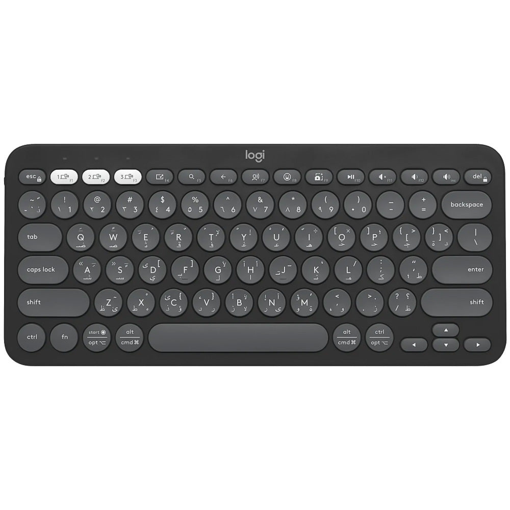 Logitech Pebble Keys 2 K380S Bluetooth Wireless Keyboard English & Arabic - Graphite