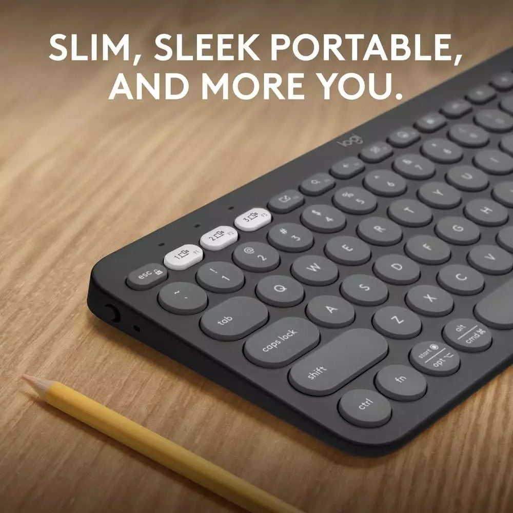 Logitech Pebble Keys 2 K380S Dual Mode Bluetooth Wireless Keyboard English & Arabic - Graphite