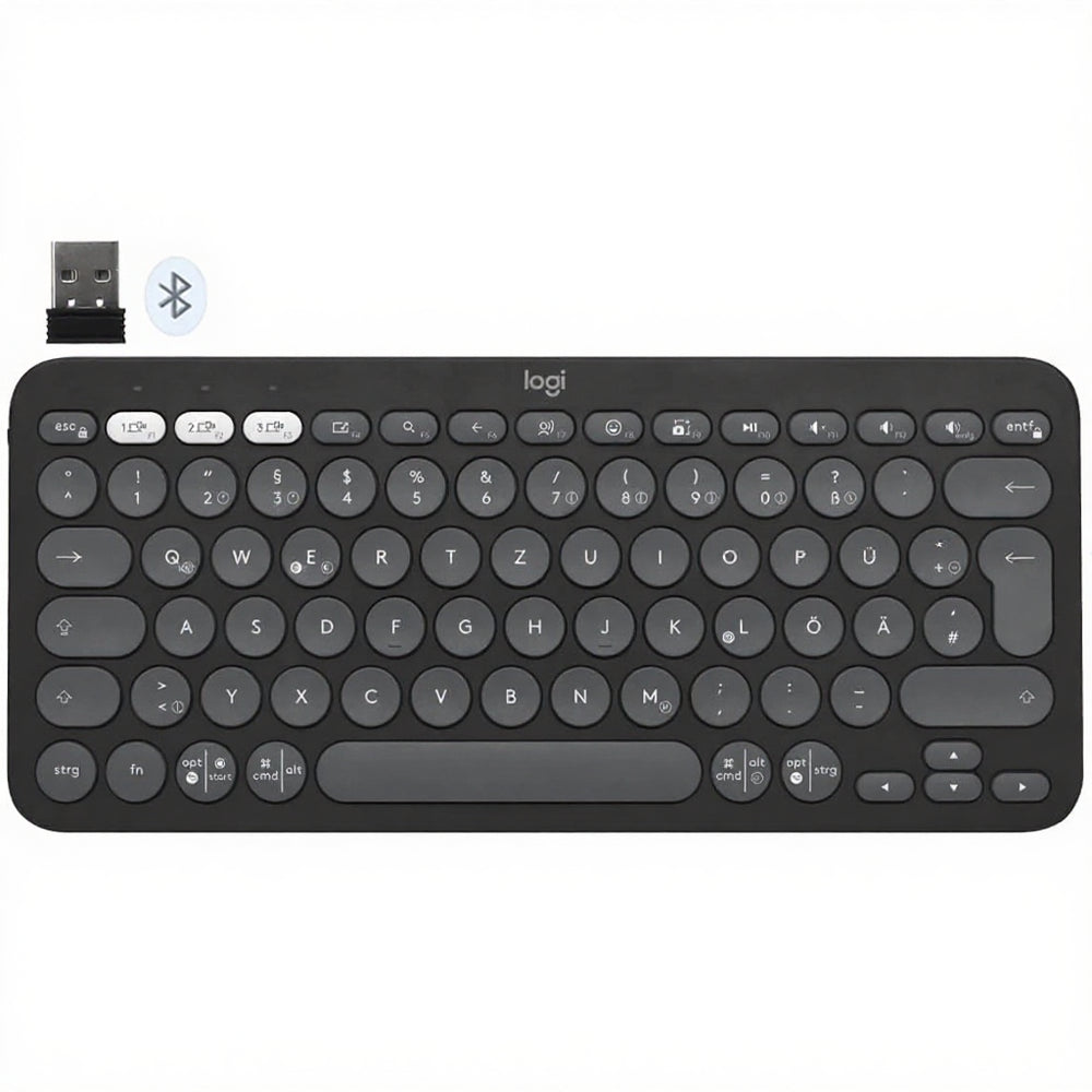 Logitech Pebble Keys 2 K380S Dual Mode Bluetooth Wireless Keyboard English & Arabic - Graphite