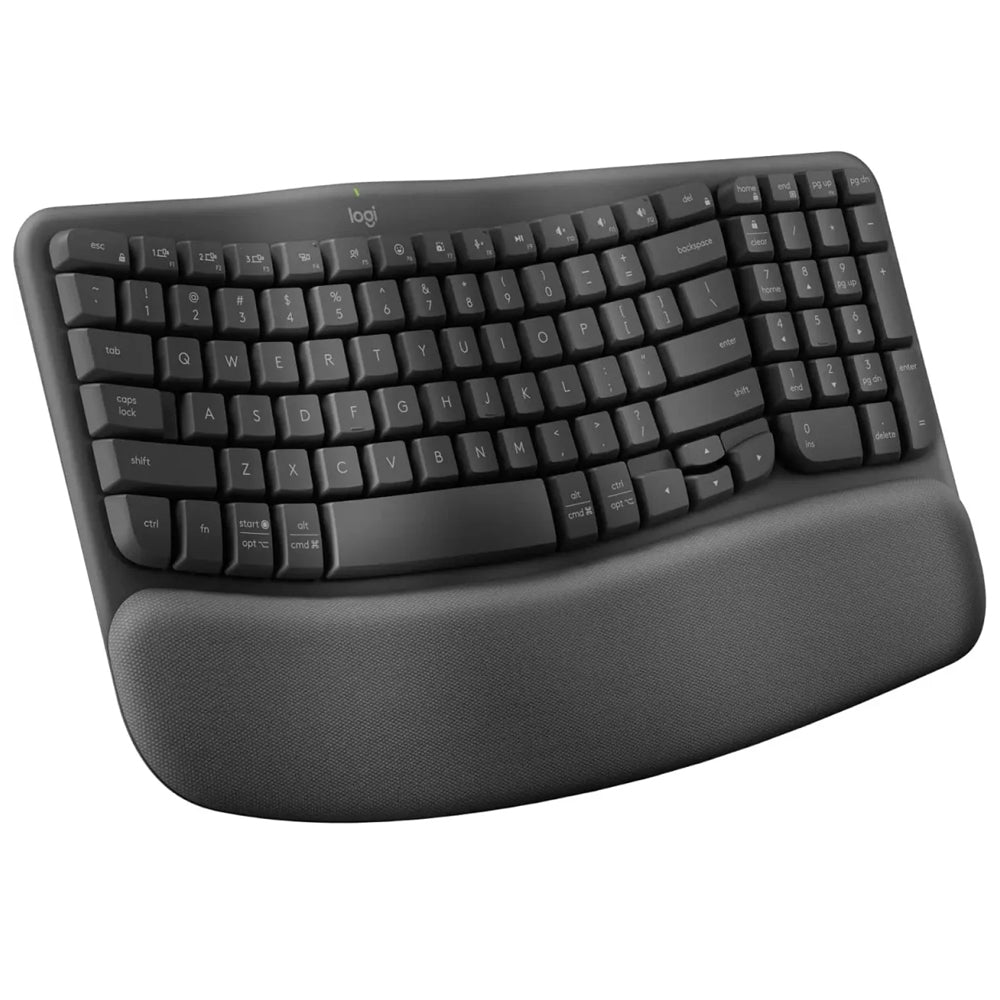 Logitech Wave Keys Ergonomic Dual Mode Bluetooth Wireless Keyboard English & Arabic - Graphite
