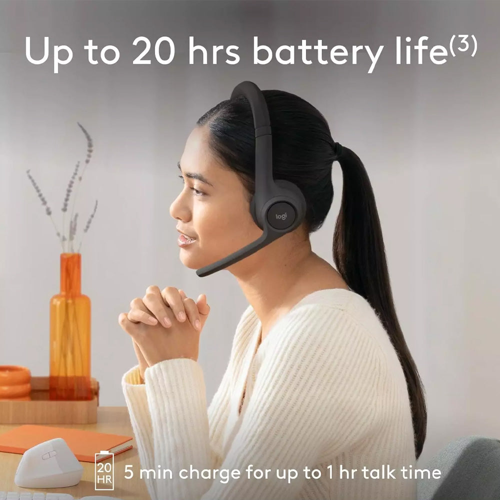 سماعة رأس لوجيتك بلوتوث لاسلكية مع ميكروفون عازل للضوضاء Zone 300