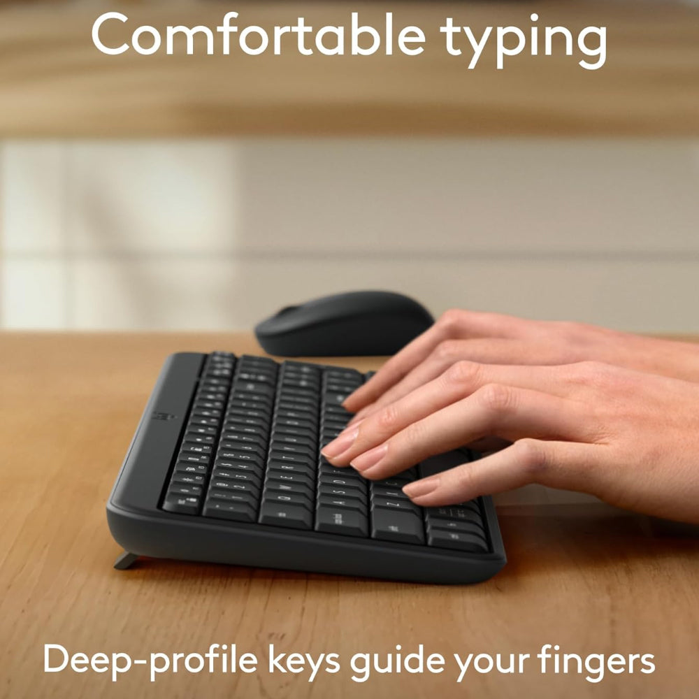 كيبورد + ماوس إنجليزي وعربي MK250 - جرافيت