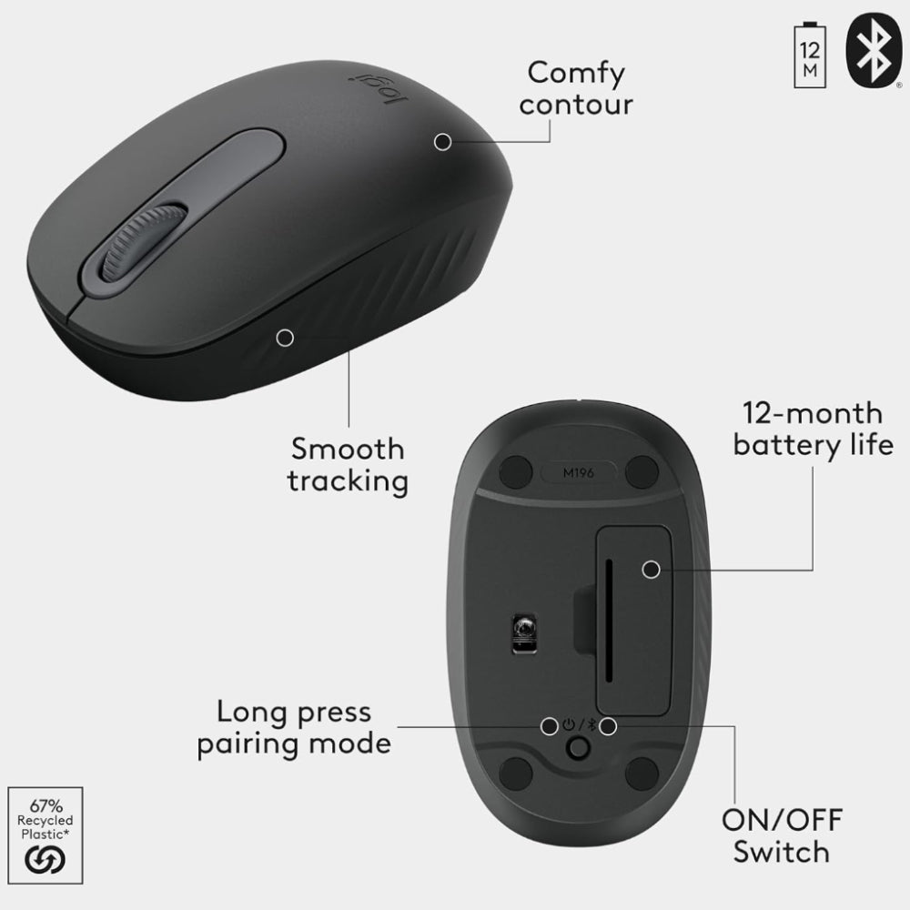 Wireless Keyboard + Mouse English & Arabic - Graphite